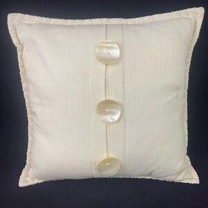 Pier 1 One Imports Capiz Shell 3-Button 12x12 in Accent Throw Pillow Square